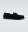 Saman Amel City Moc Suede Boat Shoes In Black