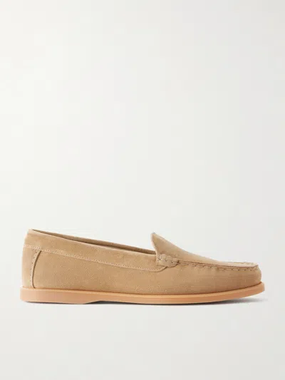 Saman Amel City Suede Loafers In Brown