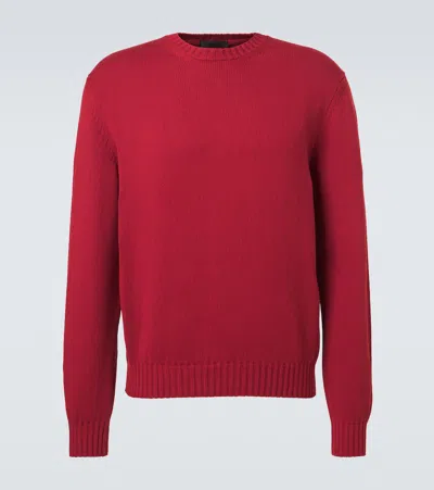 Saman Amel Gio Cotton Sweater In Red