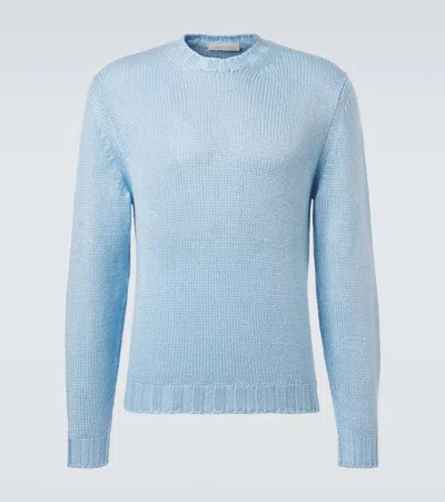 Saman Amel Gio Silk Sweater In Blue
