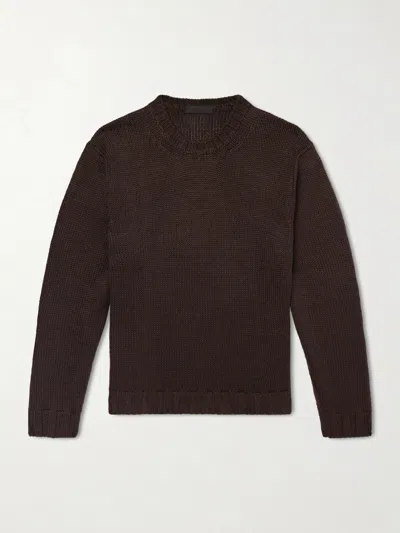 Saman Amel Gio Slim-fit Silk Sweater In Brown