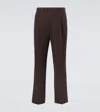 Saman Amel Linen Canvas Suit Pants In Brown