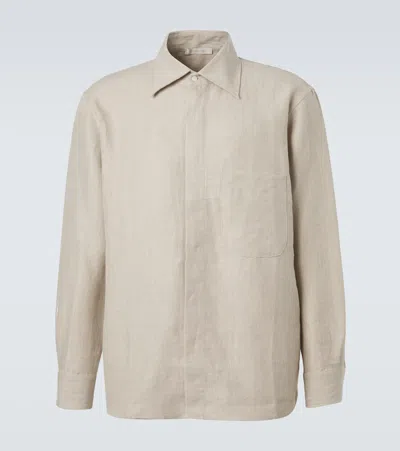 Saman Amel Linen Overshirt In White