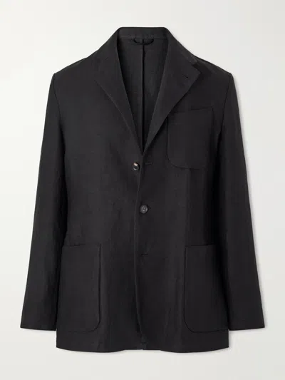 Saman Amel Nehru Linen Jacket In Black