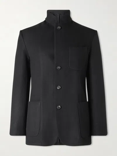 Saman Amel Nehru Wool Jacket In Black