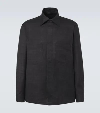 Saman Amel Regis Silk Shirt Jacket In Black
