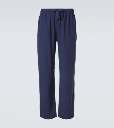 Saman Amel Silk Straight Pants In Blue