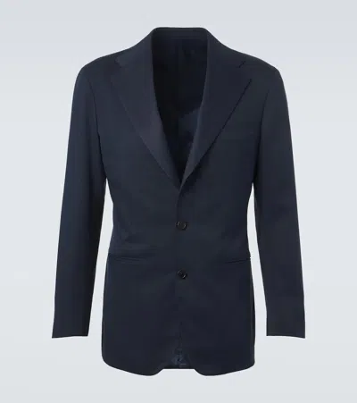 Saman Amel Silk Suit Jacket In Blue