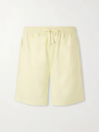 Saman Amel Straight-leg Silk Shorts In Neutral