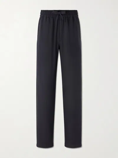 Saman Amel Straight-leg Silk Trousers In Black