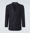 Saman Amel Striped Wool Blazer In Blue