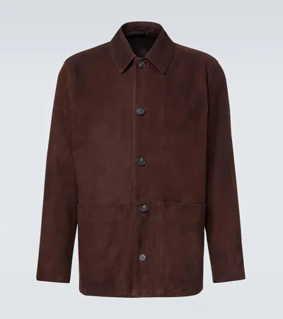 Saman Amel Suede Blouson Jacket In Brown
