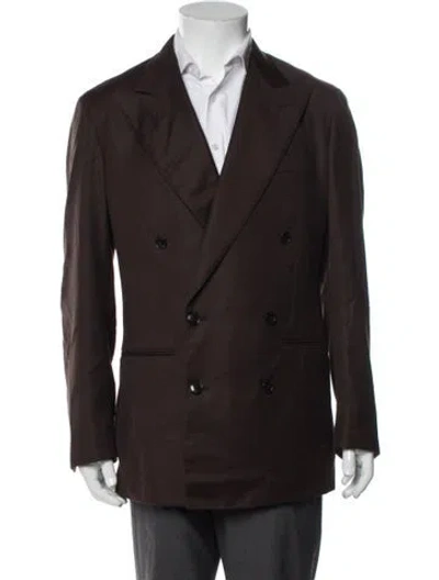 Pre-owned Saman Amel Wool Blazer W/ Tags In Brown