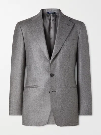 Saman Amel Wool Twill Suit Jacket In Gray