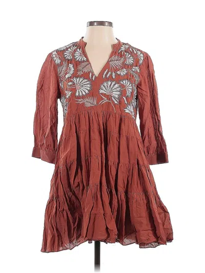 Pre-owned Samant Chauhan Casual Dress In Brown