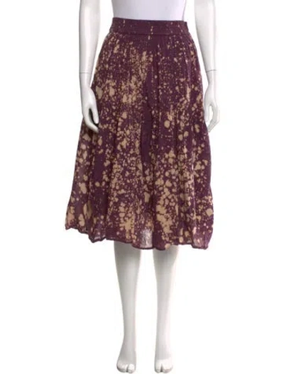 Pre-owned Samant Chauhan Printed Midi Length Skirt In Purple