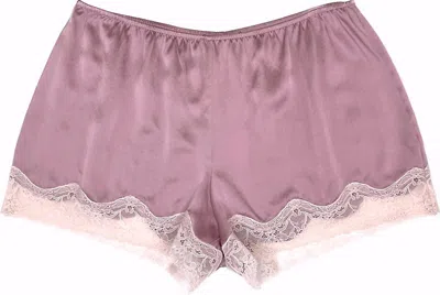 Samantha Chang Silk Tap Shorts In Soft Plum In Pink