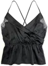 Samantha Chang Silk Tuxedo Cami In Black In Black