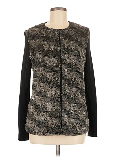 Pre-owned Samantha Grey Cardigan Sweater In Black