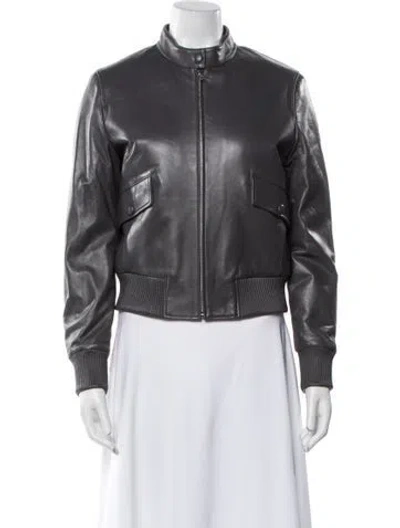 Pre-owned Samantha Sipos Bomber Jacket In Gray
