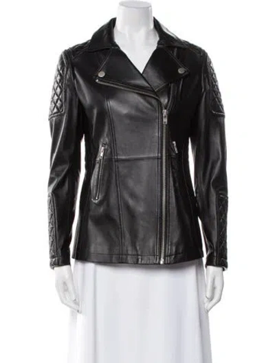 Pre-owned Samantha Sipos Leather Biker Jacket In Black
