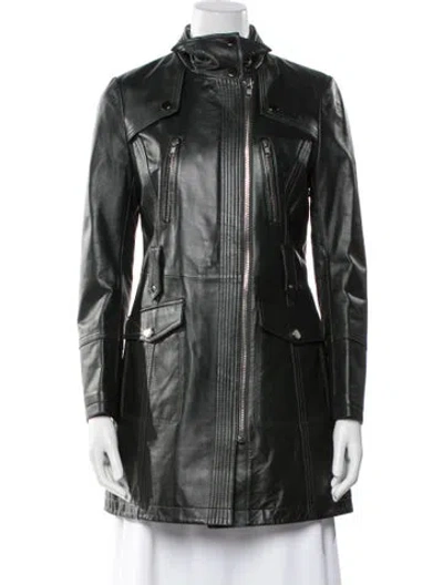 Pre-owned Samantha Sipos Leather Coat In Green