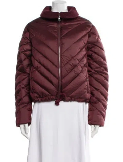 Pre-owned Samantha Sipos Puffer Jacket W/ Tags In Burgundy