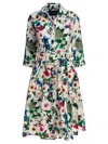 Samantha Sung White Cotton Dress In Multi
