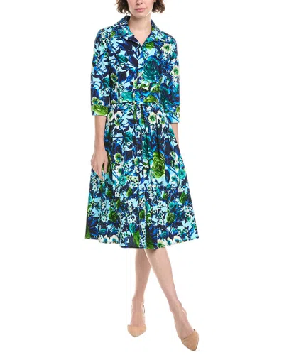 Samantha Sung Audrey #1 Shirtdress In Blue