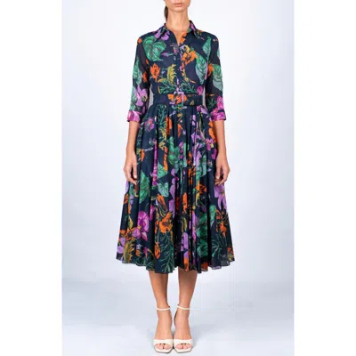 Samantha Sung A-line Midi Aster Shirtdress In Multi