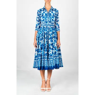 Samantha Sung A-line Midi Aster Shirtdress In Multi
