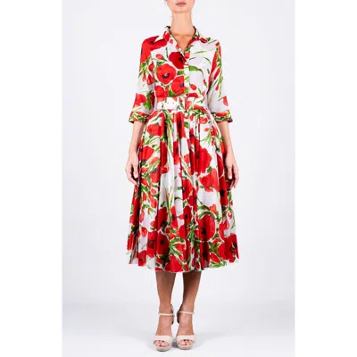Samantha Sung A-line Midi Aster Shirtdress In Multi