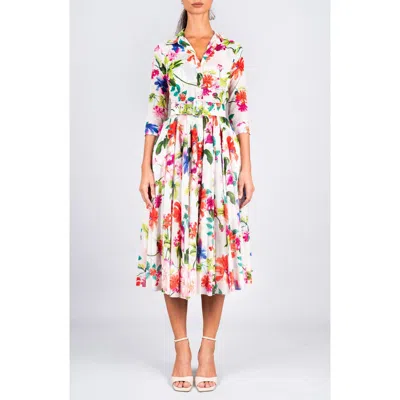 Samantha Sung A-line Midi Aster Shirtdress In Multi