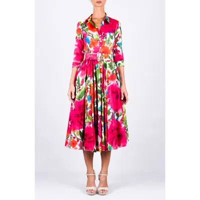 Samantha Sung A-line Midi Aster Shirtdress In Multi