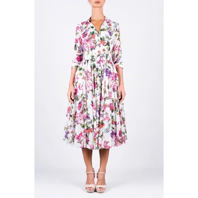 Samantha Sung A-line Midi Aster Shirtdress In Multi