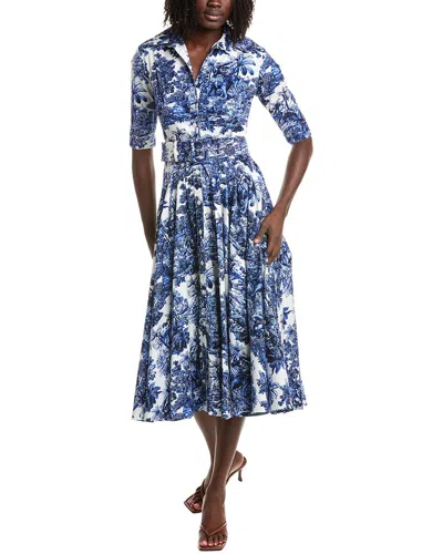 Samantha Sung Amber Arabian Night Toile Midi Shirtdress In White