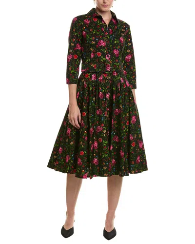 Samantha Sung Amber Petite Flora Midi Shirtdress In Green