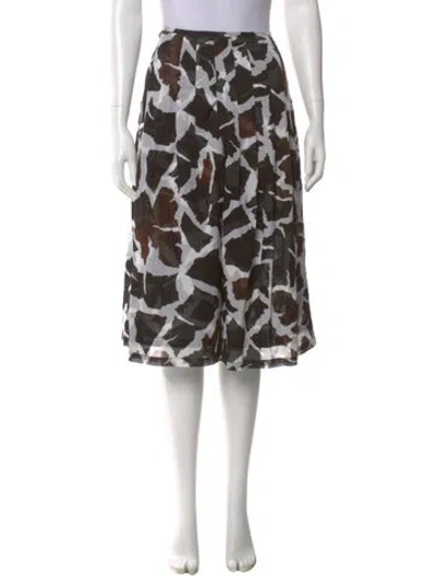 Pre-owned Samantha Sung Animal Print Knee-length Skirt In Blue