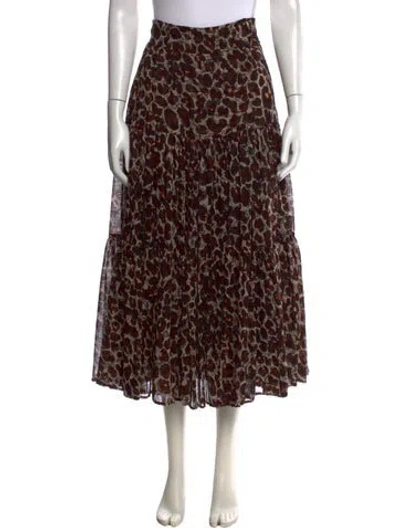 Pre-owned Samantha Sung Animal Print Long Skirt In Multi