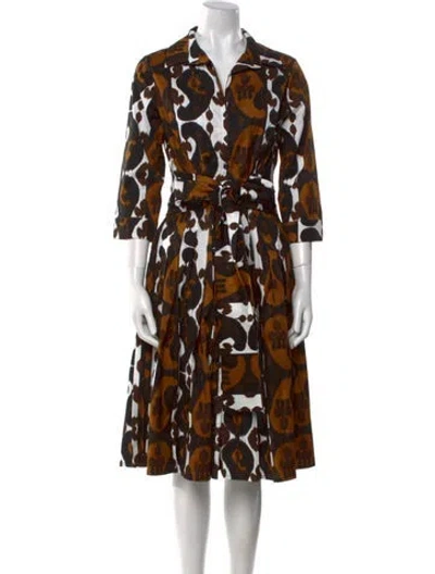 Pre-owned Samantha Sung Animal Print Midi Length Dress W/ Tags In Multi