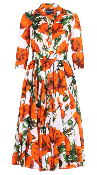 Samantha Sung Aster A-line Midi Shirtdress In Multi