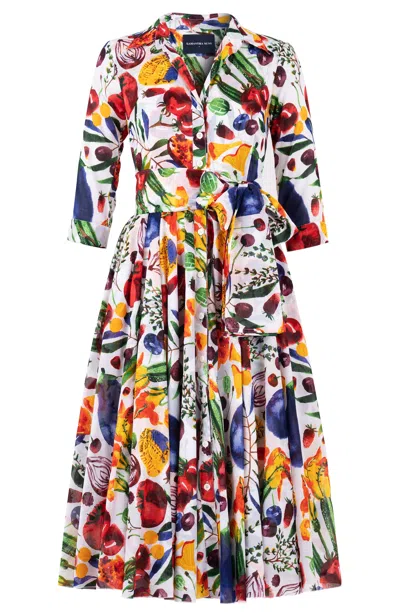 Samantha Sung Aster A-line Midi Shirtdress In Multi