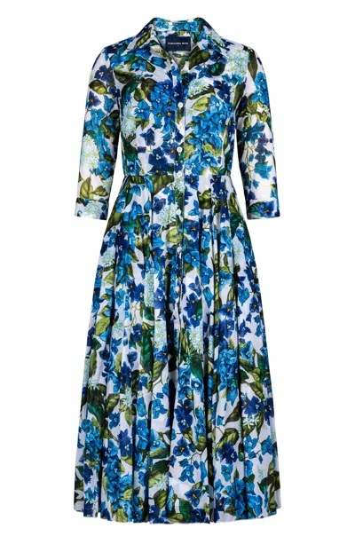 Samantha Sung Aster Barbados Flower A-line Shirtdress In Multi