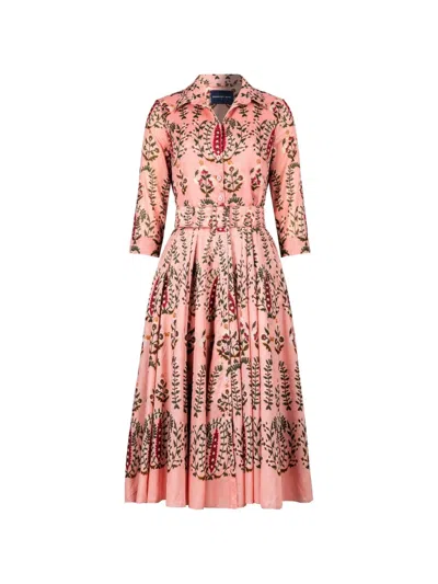 Samantha Sung Aster Belted Floral-print Midi Dress In Multi