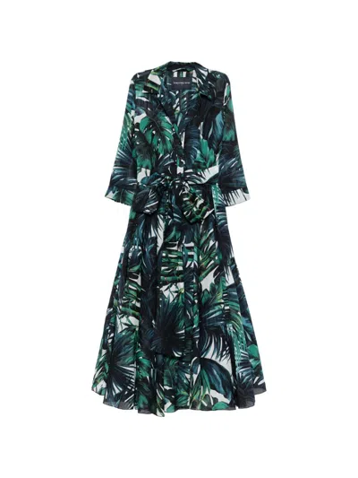 Samantha Sung Aster Cotton Midi Dress In Brown
