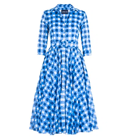 Samantha Sung Aster Dress White Sky Blue Midi Dress