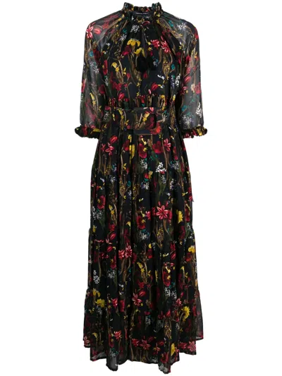 Samantha Sung Women's Aster Fruit Midi-shirtdress In Fig Leaves Ground Plum