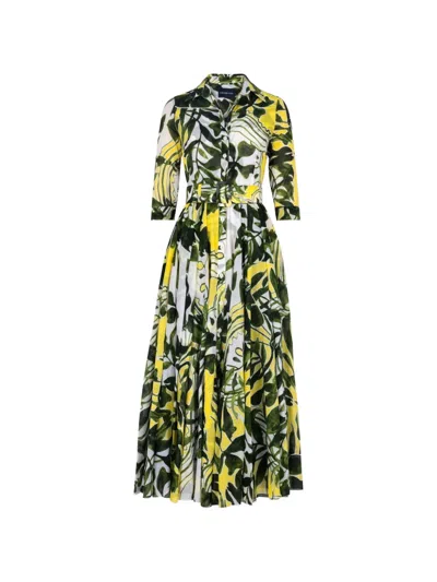 Samantha Sung Aster Floral-print Belted Dress In Multi