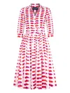Samantha Sung Aster Lips-print Midi Dress In Red