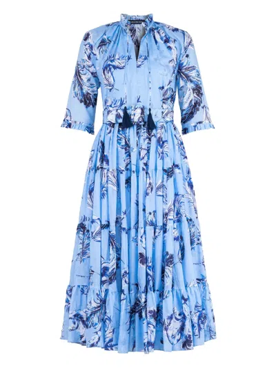 Samantha Sung Aster Midi Dress In Blue